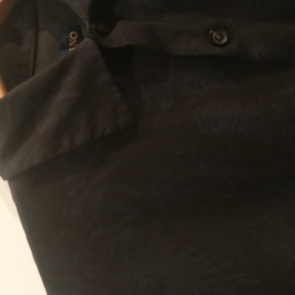 Vintage Toscano 100% Silk Short Sleeve Black and Blue Button Down S - Picture 2 of 4